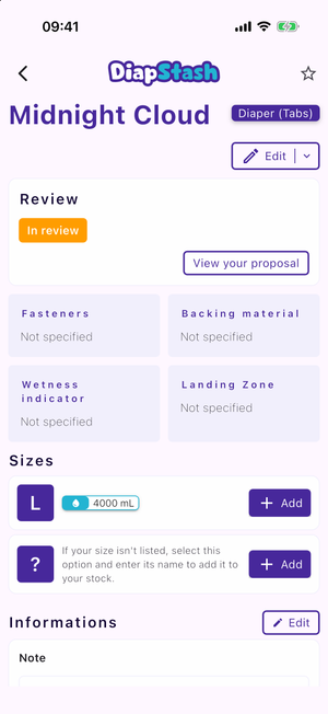 The Review card on a custom type page, showing the "In review" status