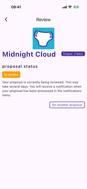 The review page while the proposal is in review