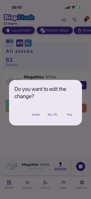 The "Do you want to edit the change?" dialog shown after starting a change